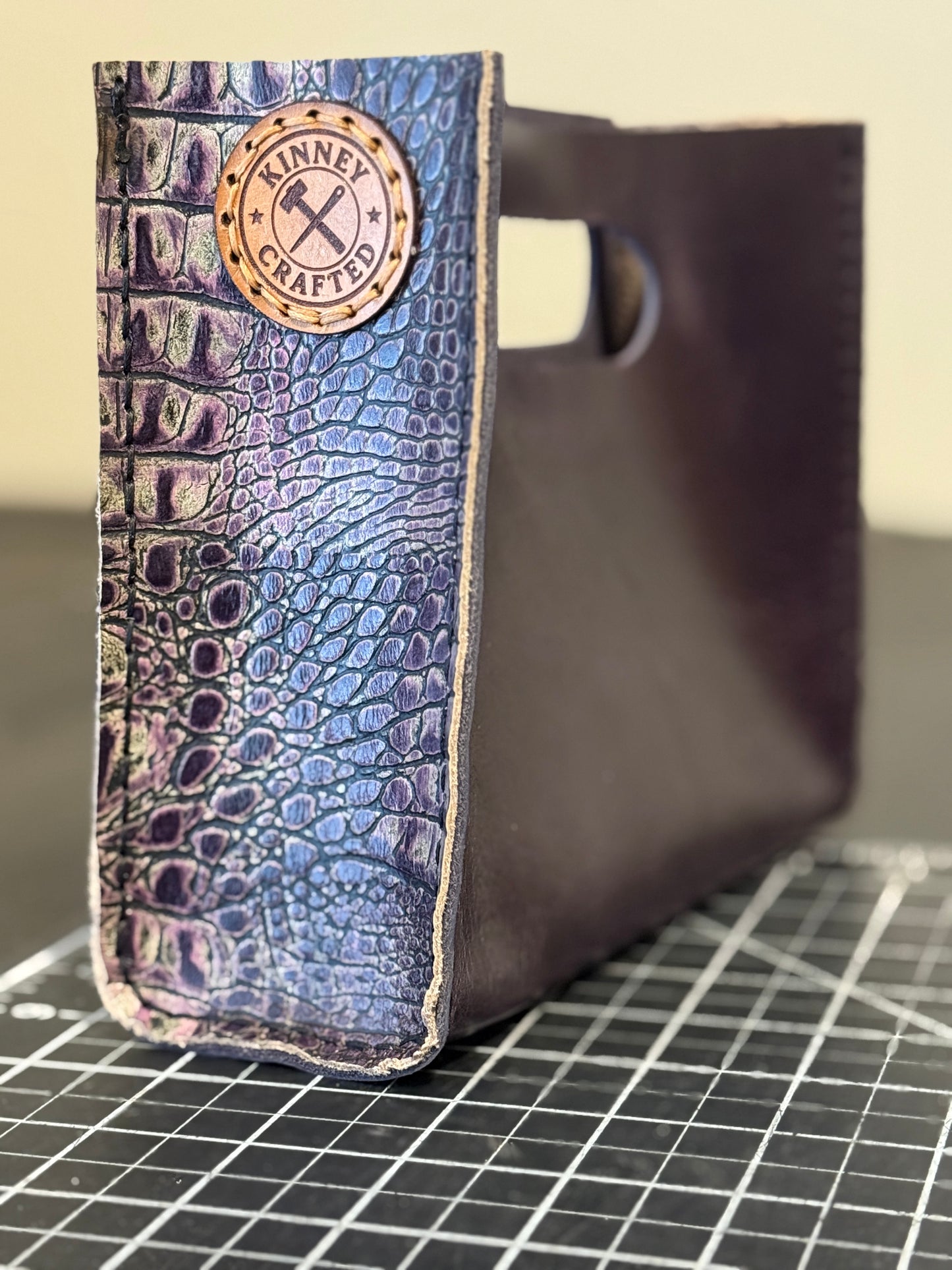 Handcrafted Leather Micro Tote: Full-Grain Leather