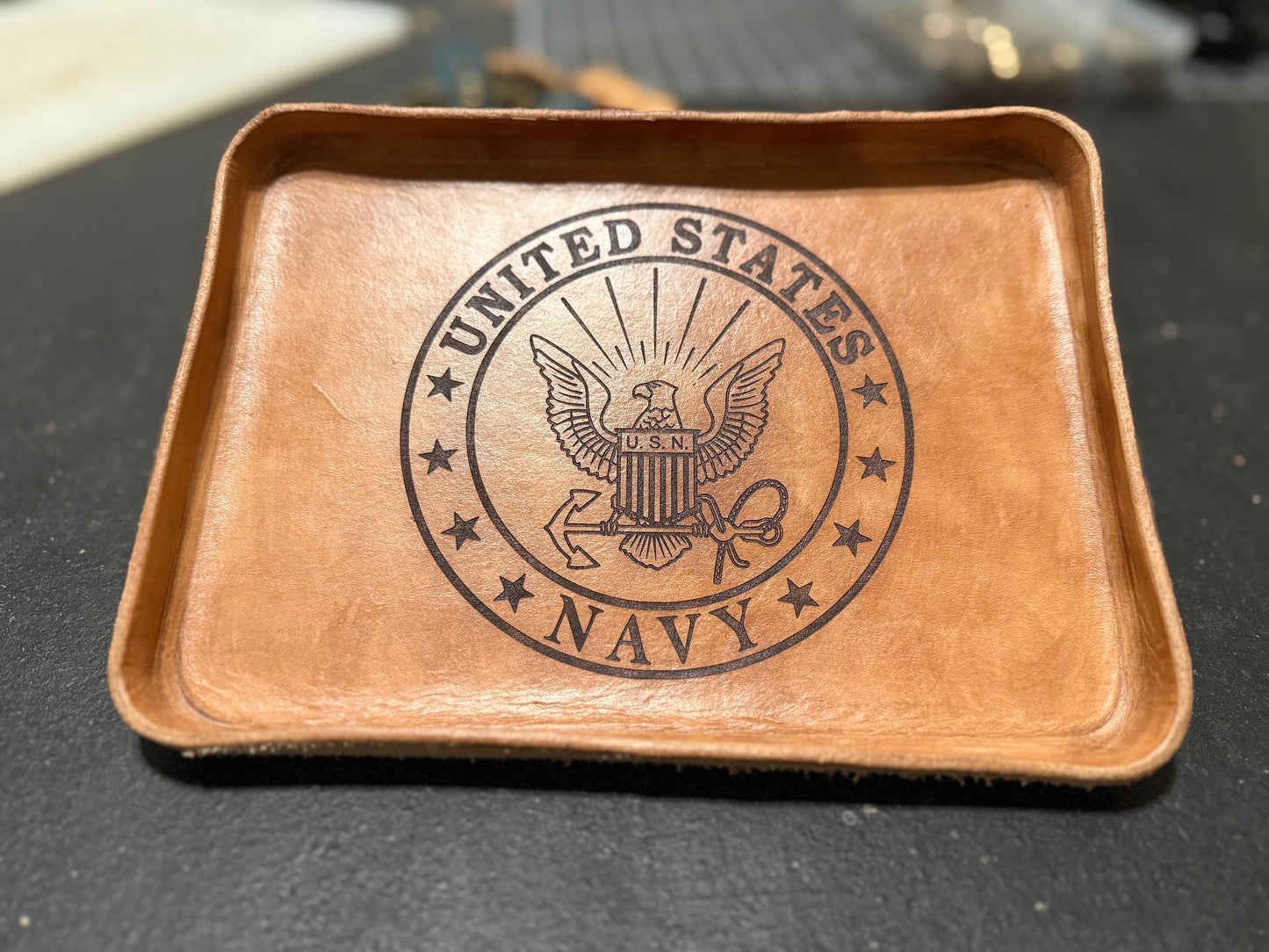 Engraved Wet-Molded Valet Tray