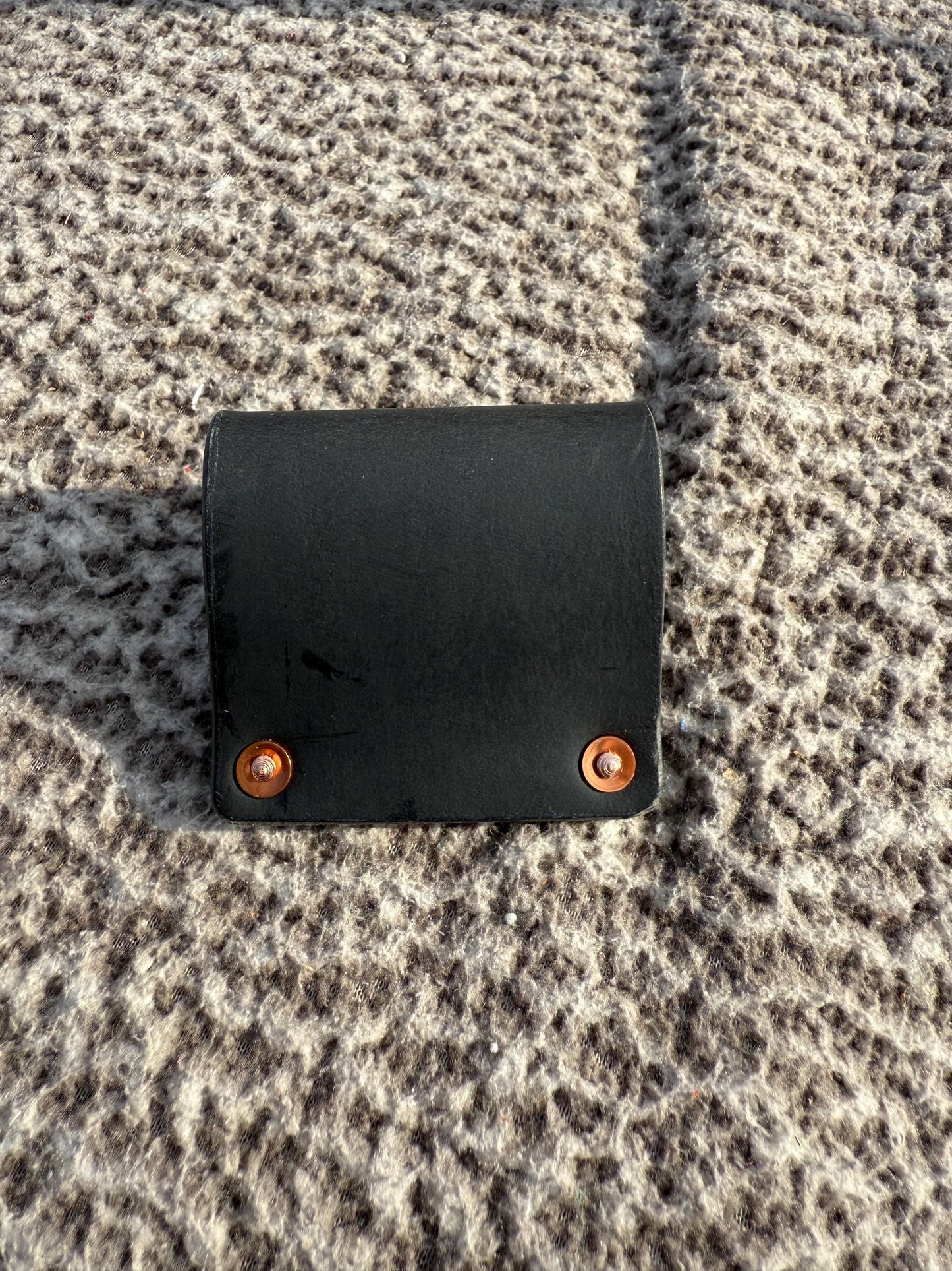 Tape Measure Holder for Belt: Buffalo Leather & Copper Rivets