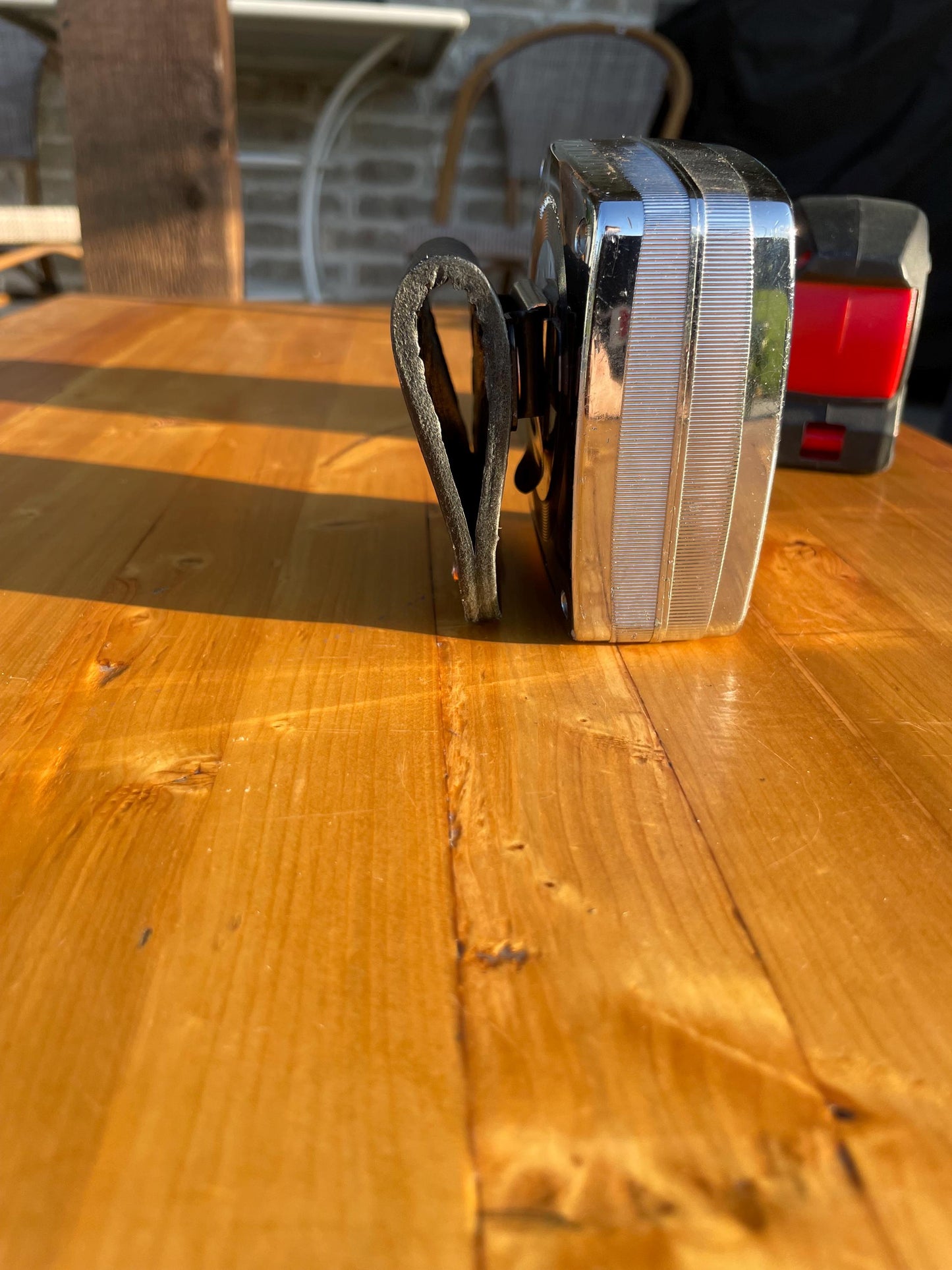 Tape Measure Holder for Belt: Buffalo Leather & Copper Rivets