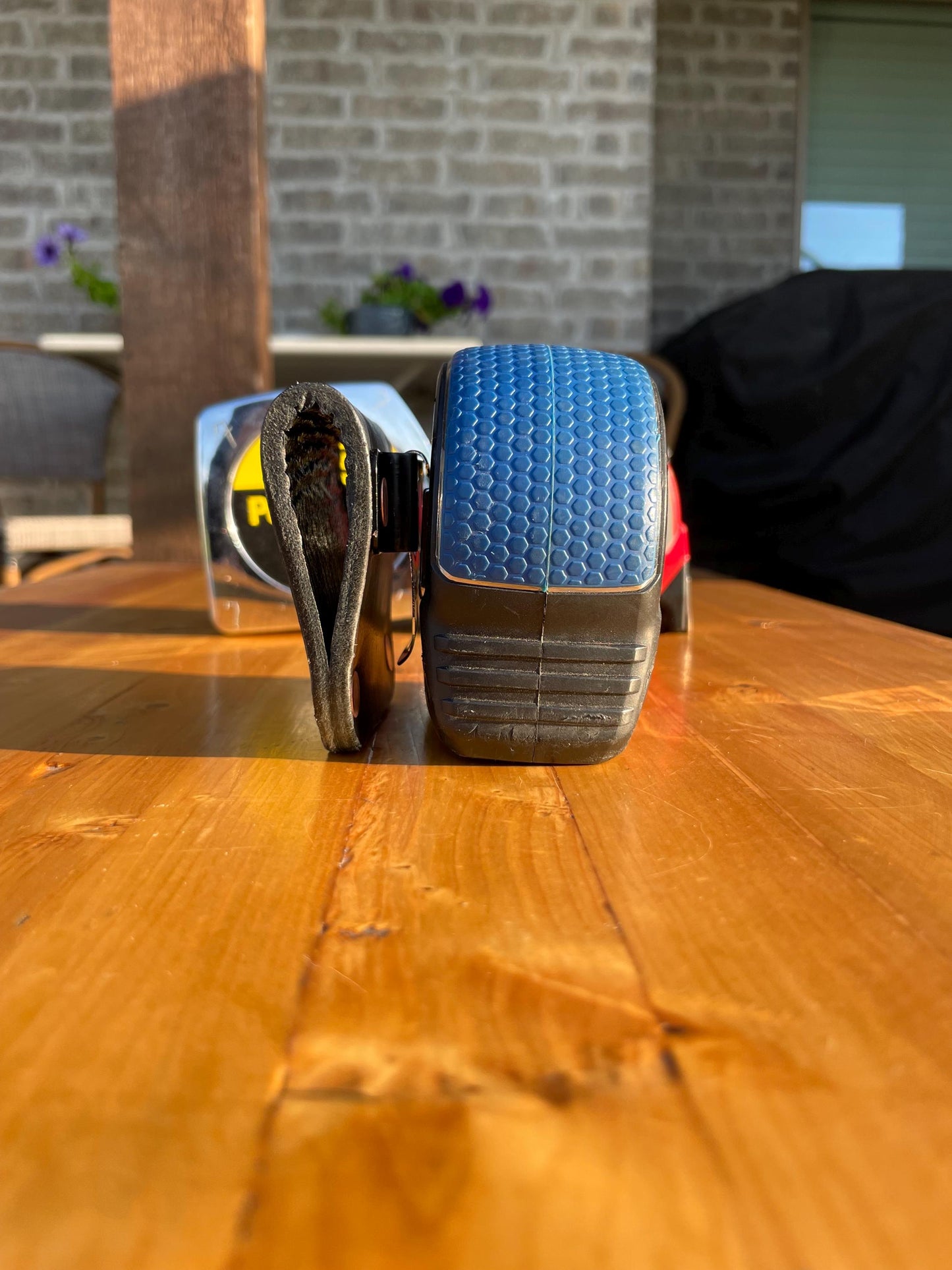 Tape Measure Holder for Belt: Buffalo Leather & Copper Rivets