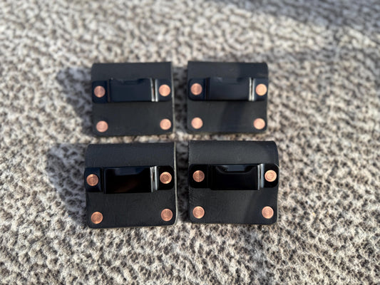 Tape Measure Holder for Belt: Buffalo Leather & Copper Rivets